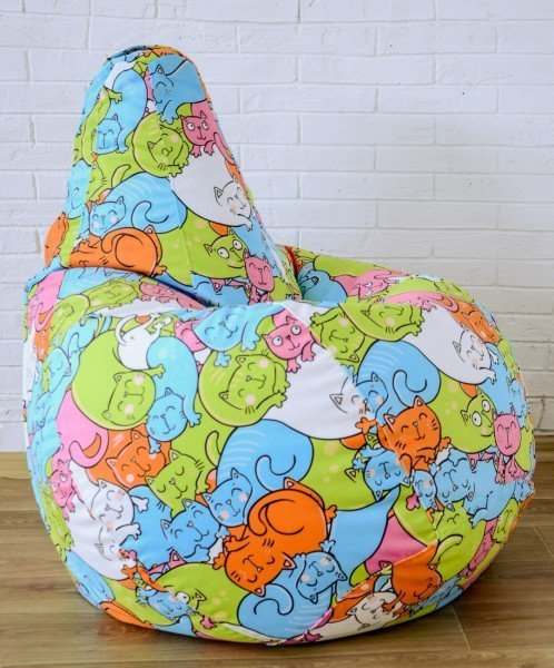 Кресло мешок велюр  «Xpoint » Котики