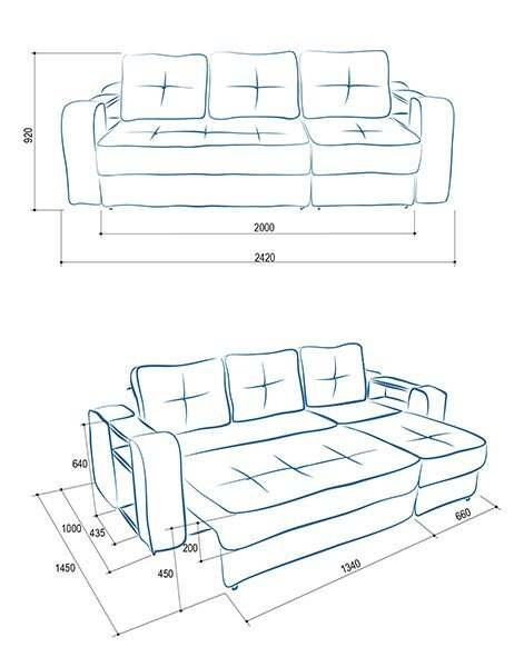 Диван-трансформер «Оптимус»  размеры