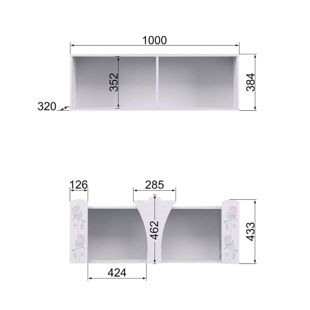 Полка «Розалия 7» размеры