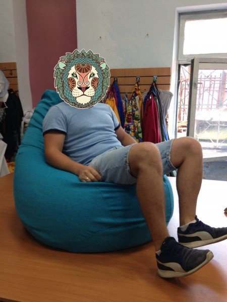 Кресло мешок рогожка  «Импульс» Бирюза