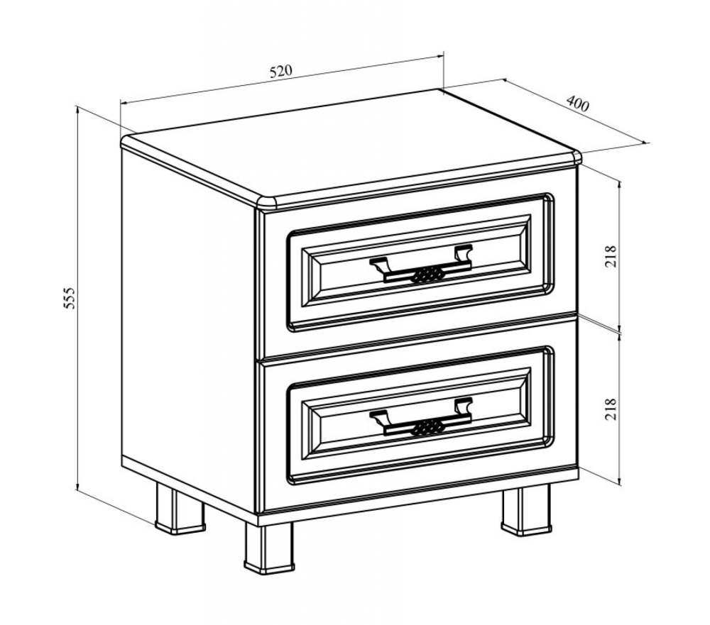 Тумба прикроватная «Элизабет» ЭМ-15 схема