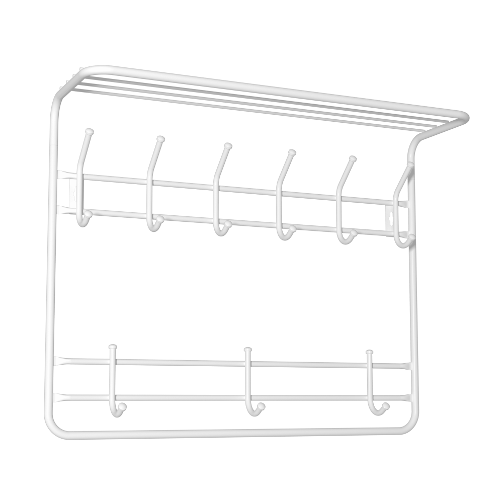 Вешалка с полкой 2х ярусная 80 Белый
